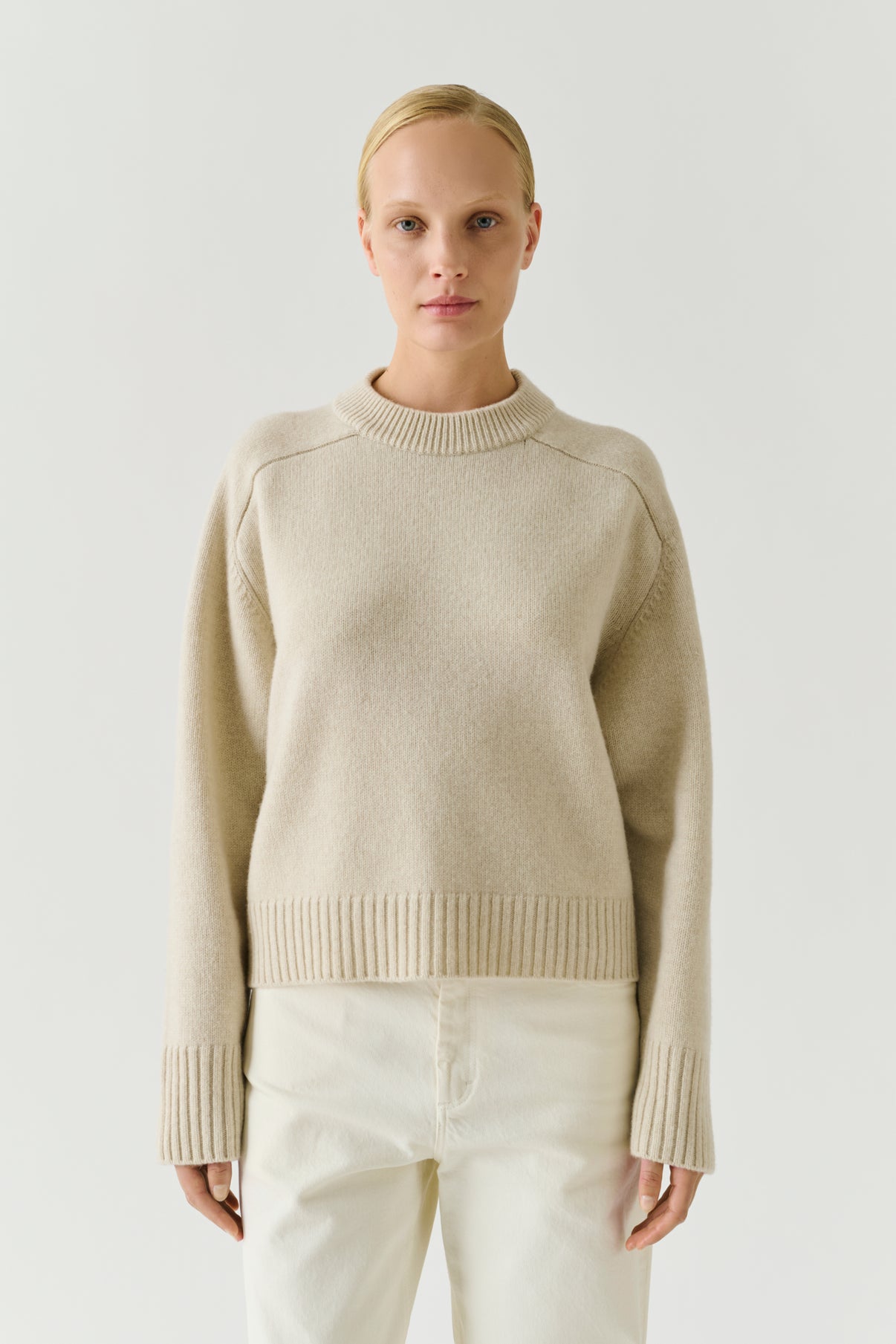 Maglione Will - Écru chiné - Lana merinos - Donna vue 1