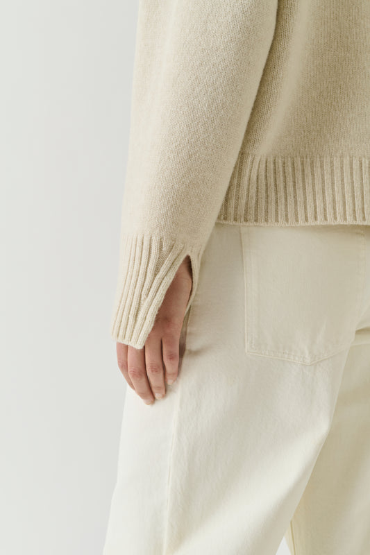 Pull Will - Écru Chiné - Laine Mérinos - Femme