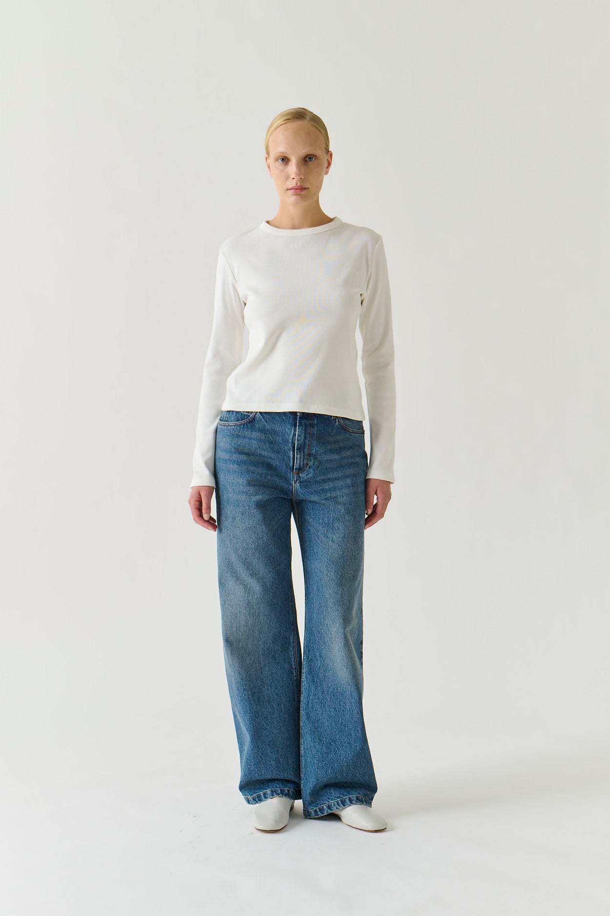 T-Shirt Flavie - Bianco Cotone Bio Maniche Lunghe - Soeur