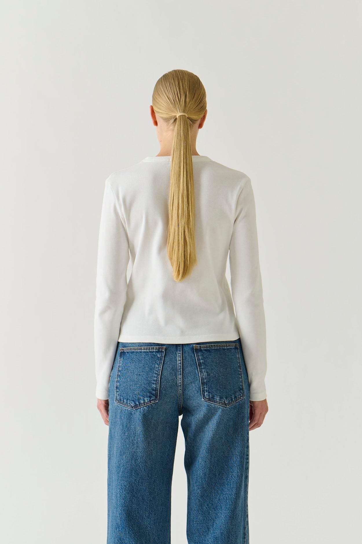 T-Shirt Flavie - Bianco Cotone Bio Maniche Lunghe - Soeur