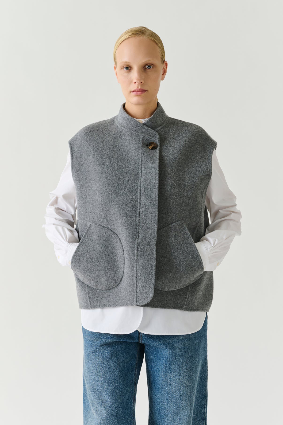 Adeline jacket - Light Grey - Wool - Women vue 1