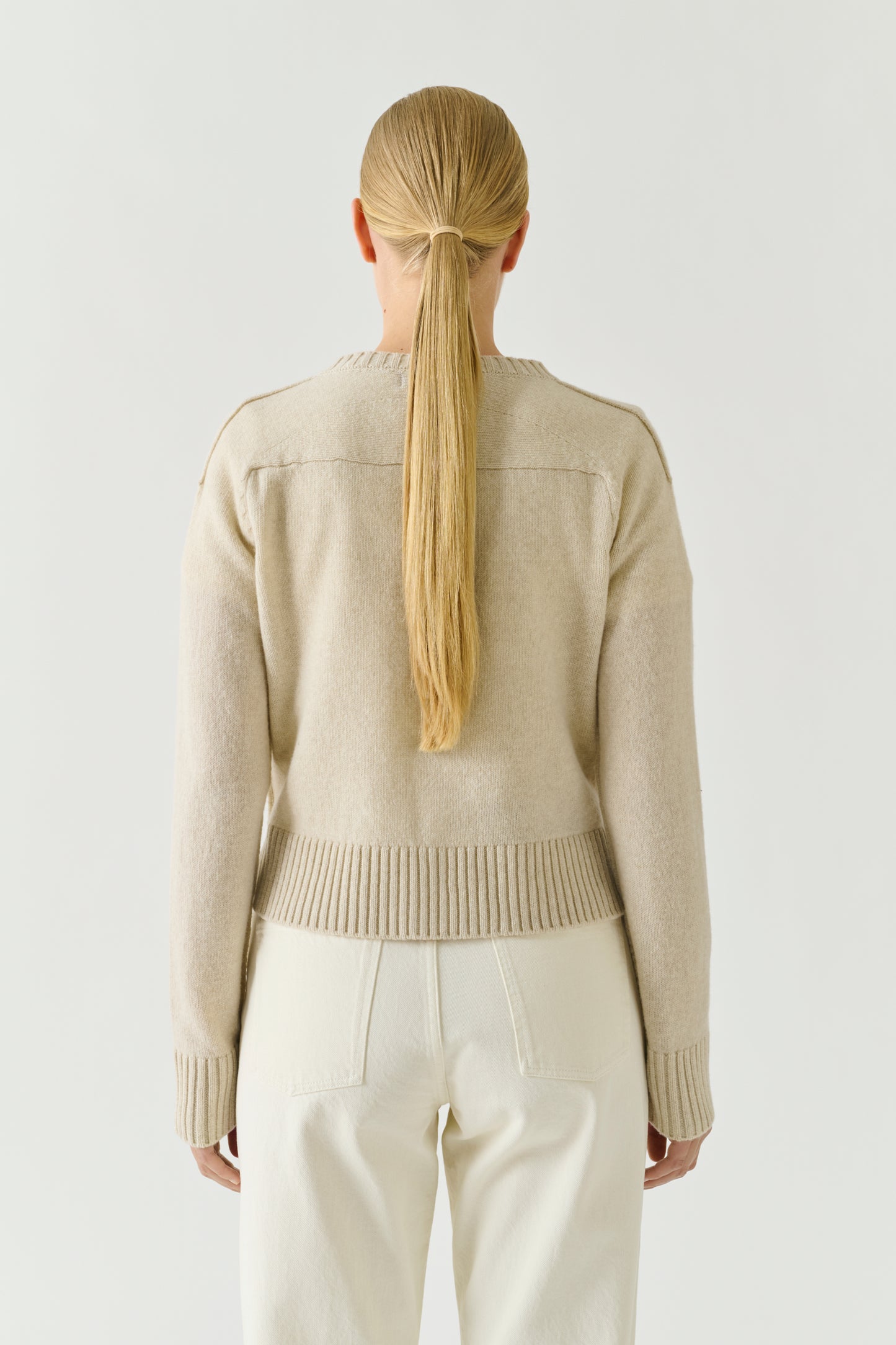 Cardigan Virginia - Écru Chiné - Lana Merinos - Donna