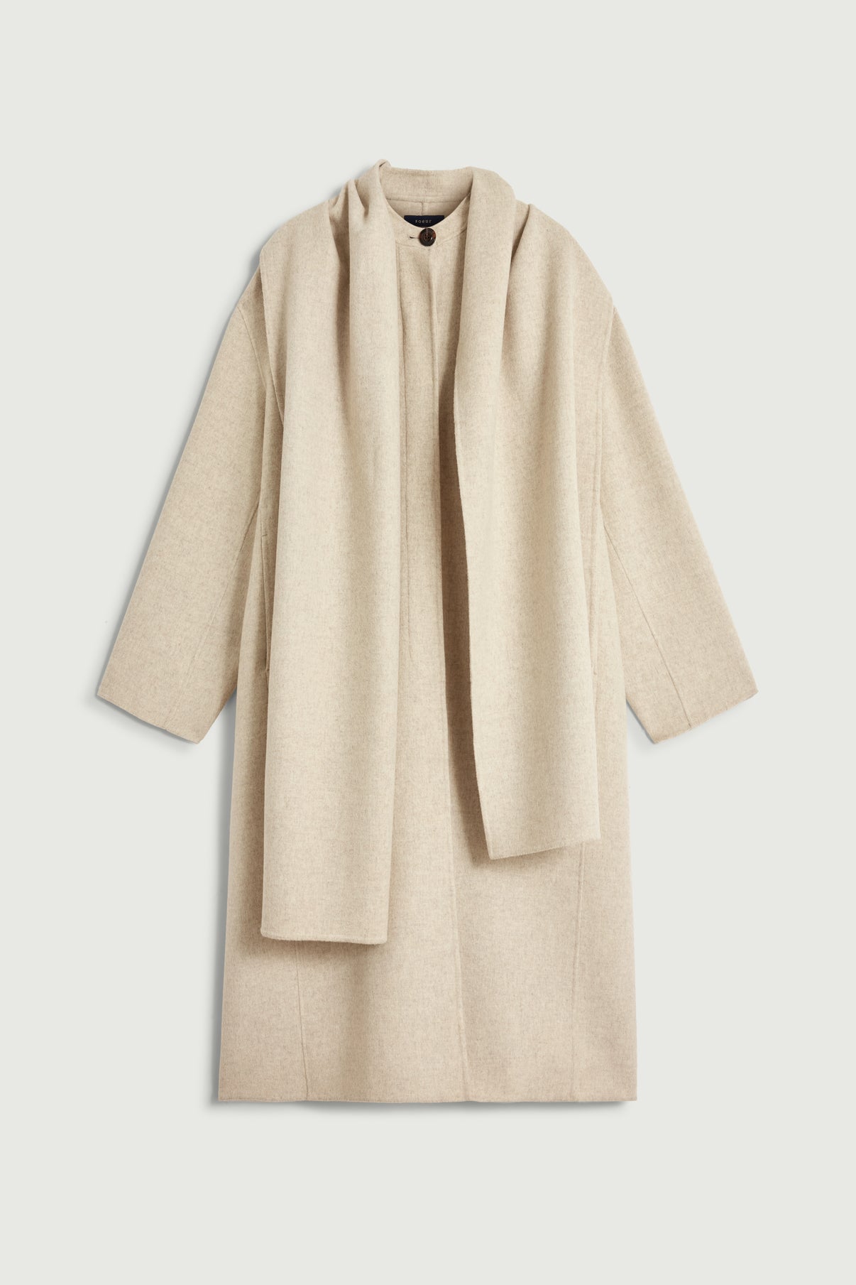 Manteau Finn - Écru/Gris - Laine - Femme vue 6