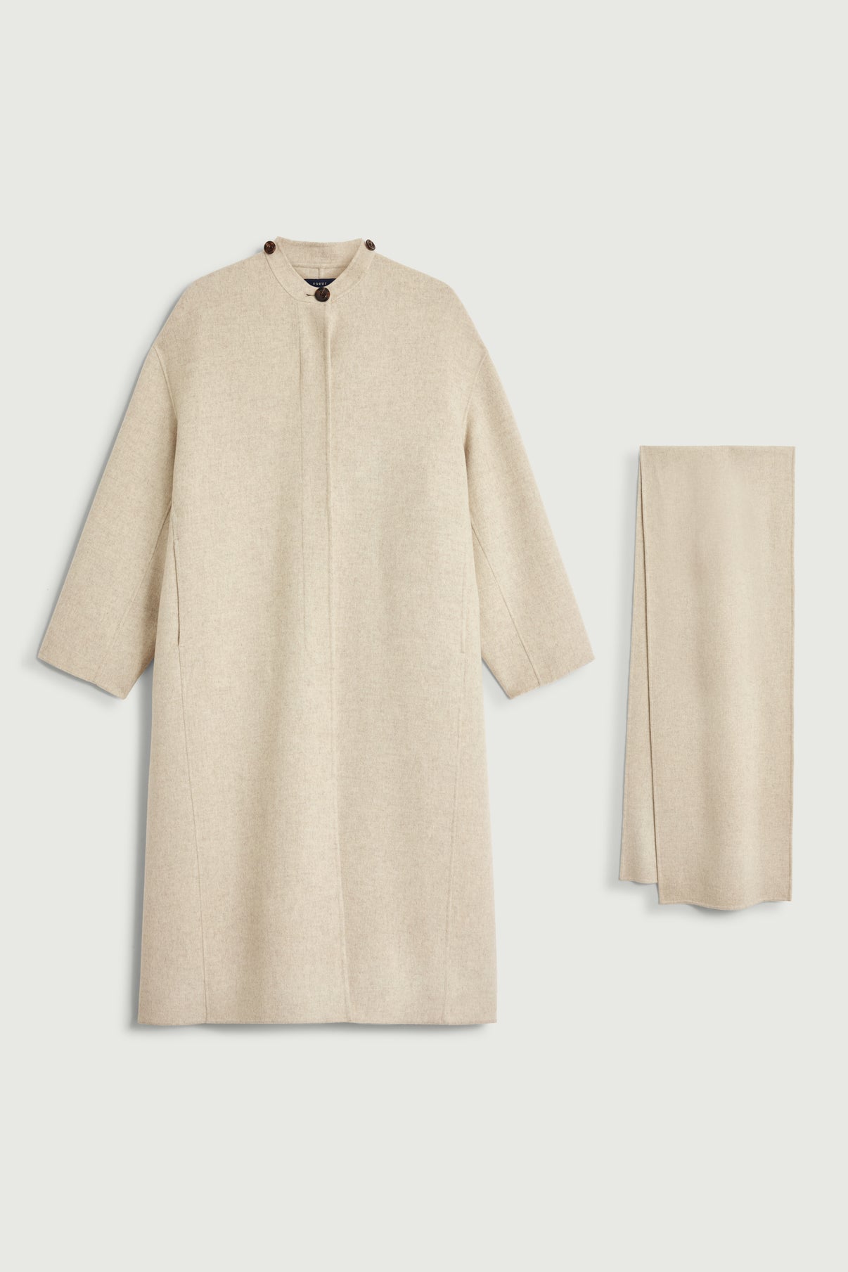 Manteau Finn - Écru/Gris - Laine - Femme vue 7