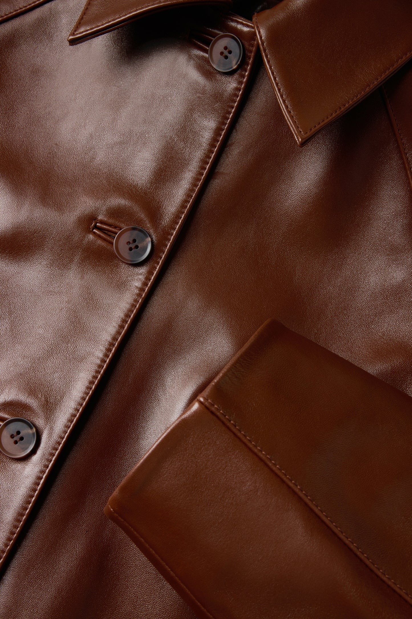 Manteau Logan - Acajou - Cuir - Femme