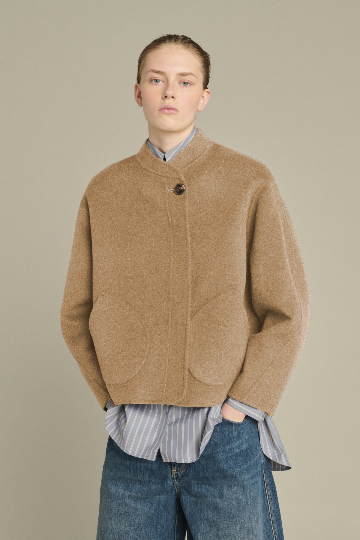CAPPOTTO WINDSOR CAMMELLO CHINÉ vue 1