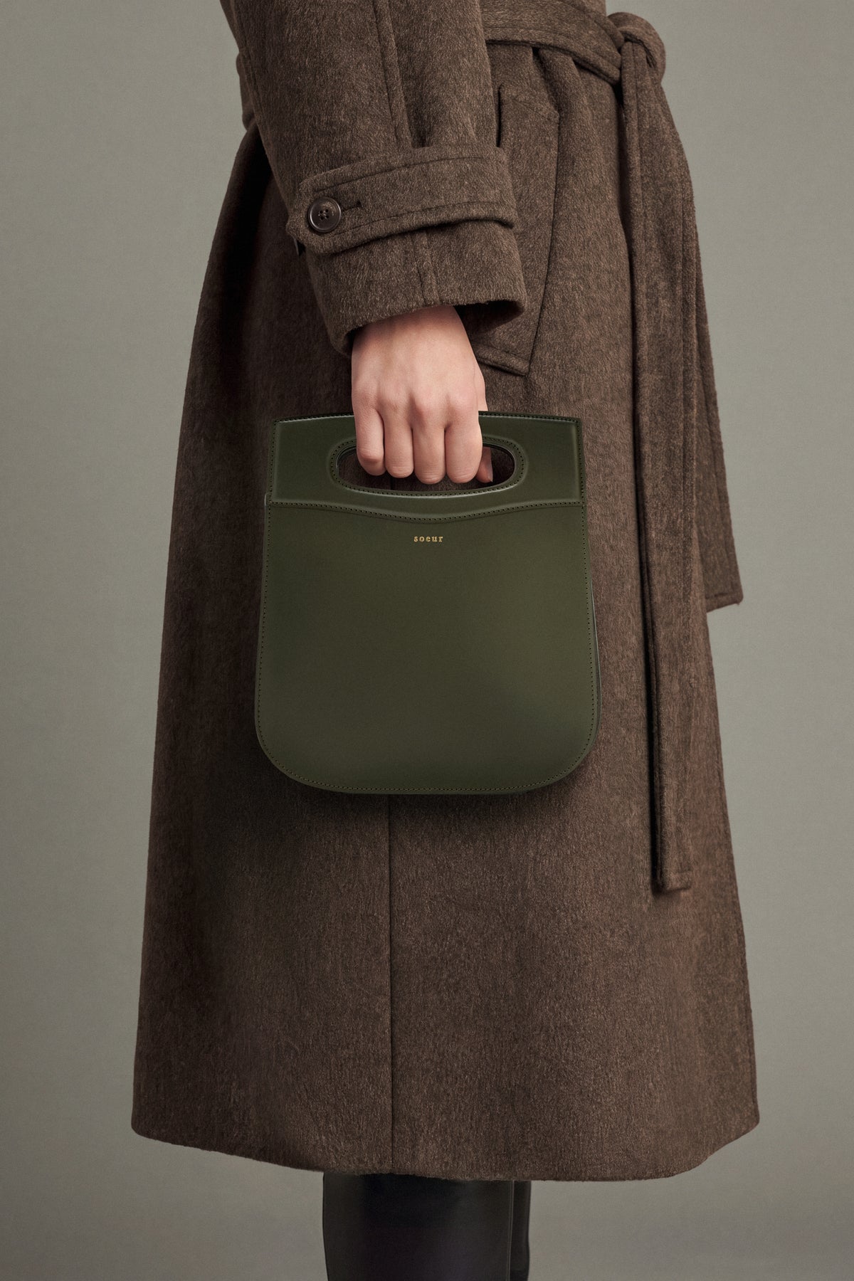 Borsa Cheri - Verde militare in pelle iconica - Soeur vue 2
