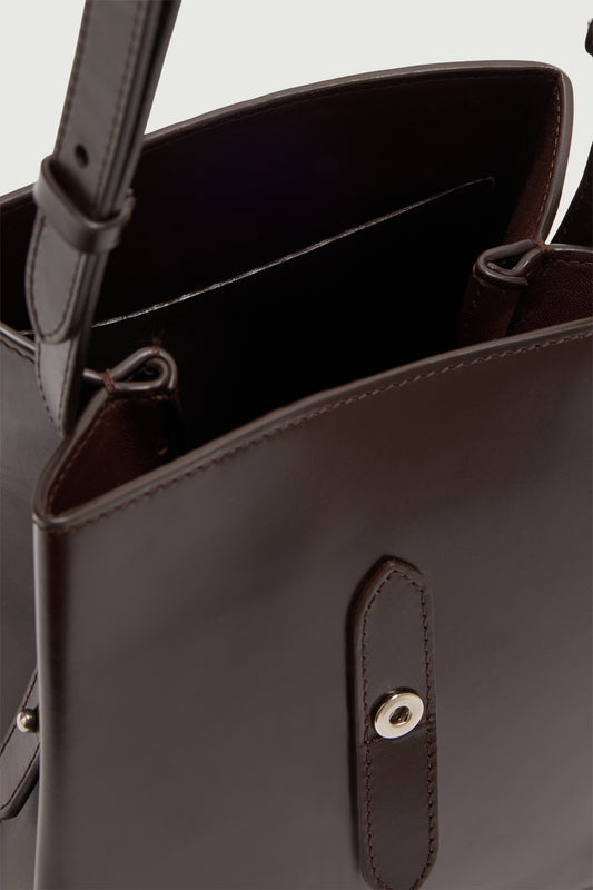Borsa Bello Mini - Marrone Caldo - Pelle - Donna