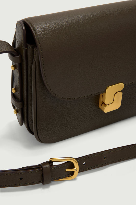 Borsa Bellissima Mini - Kaki Scuro - Pelle - Donna