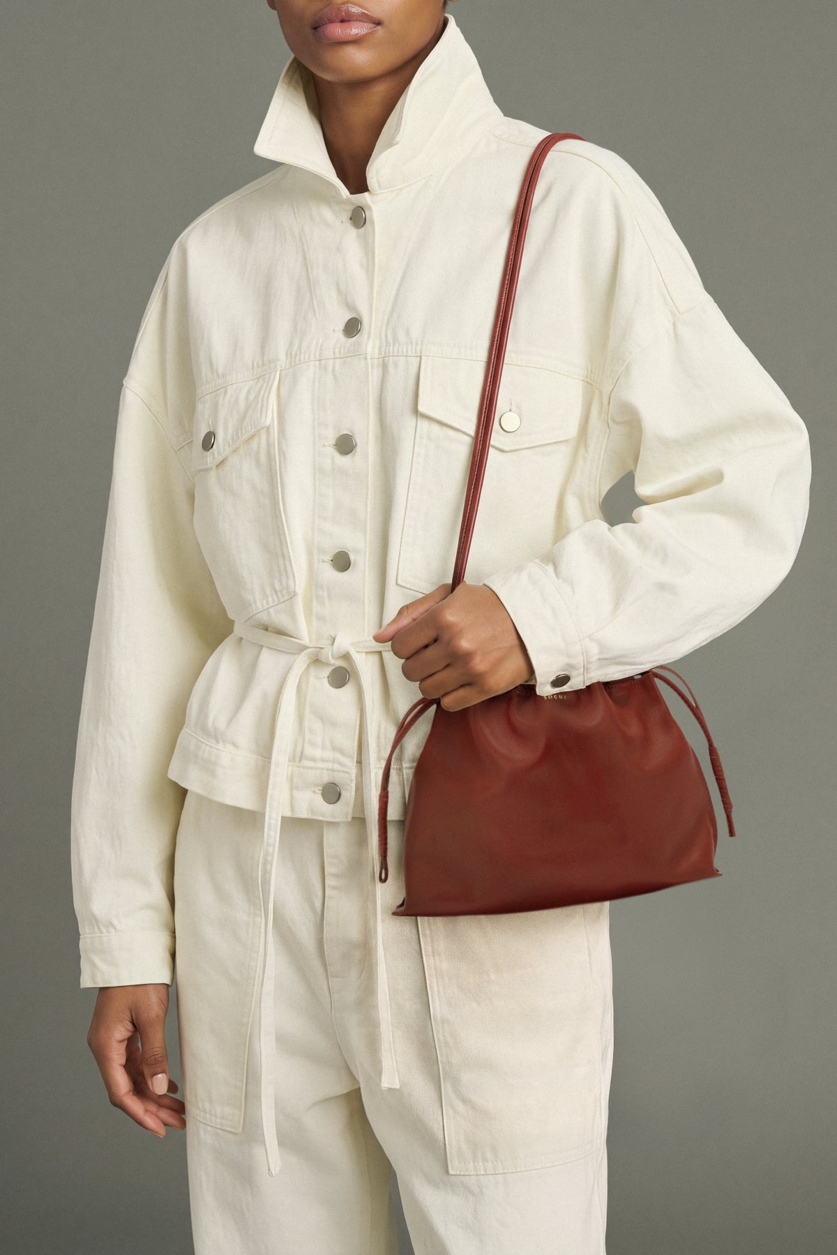 Borsa Suzette - Pelle morbida arricciata rossa - Soeur vue 2