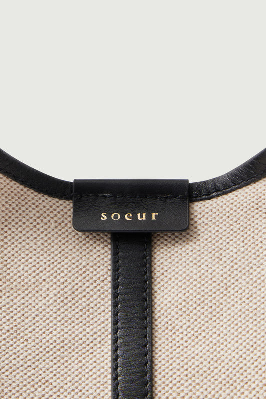 Cabas Douce - Ecru/Nero - Pelle - Donna