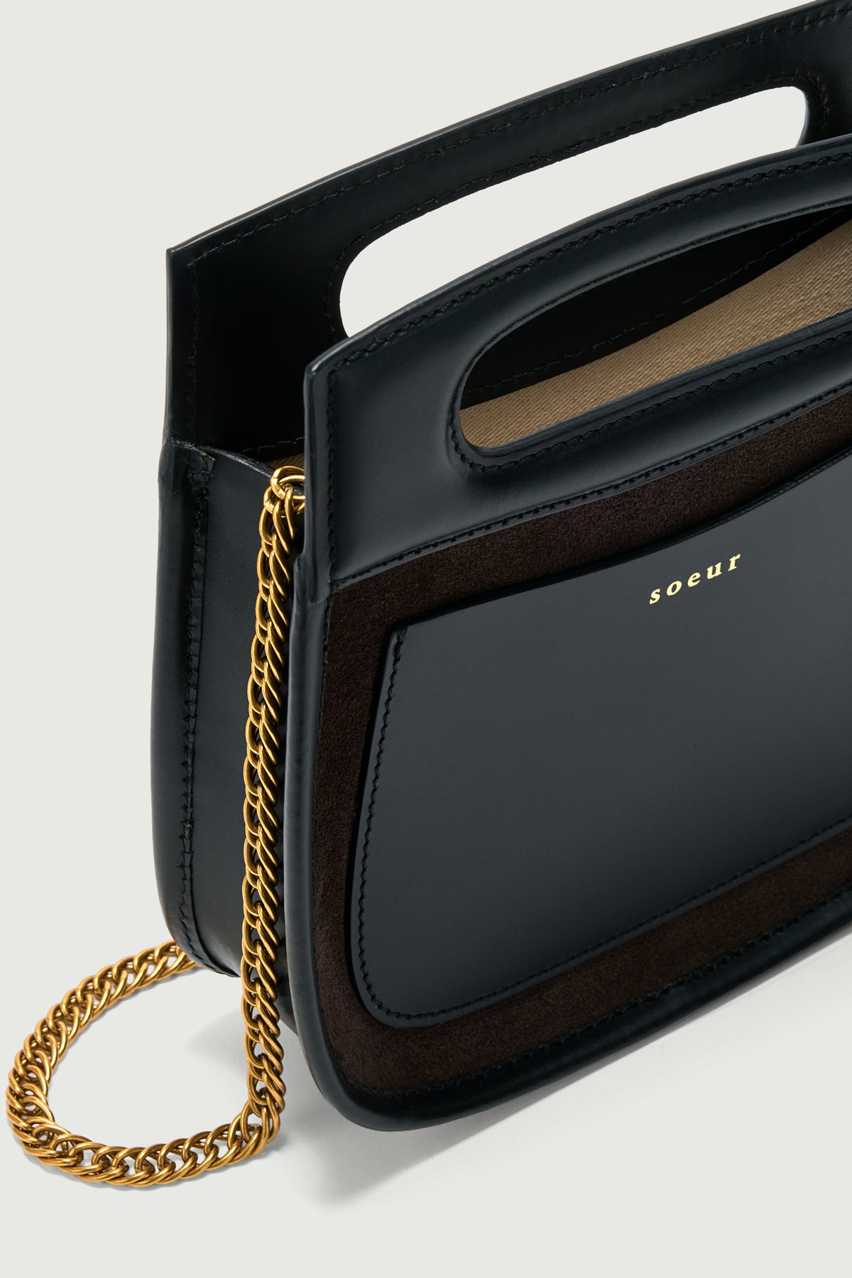 Borsa Cheri Mini - Marrone Scuro - Pelle - Donna vue 4
