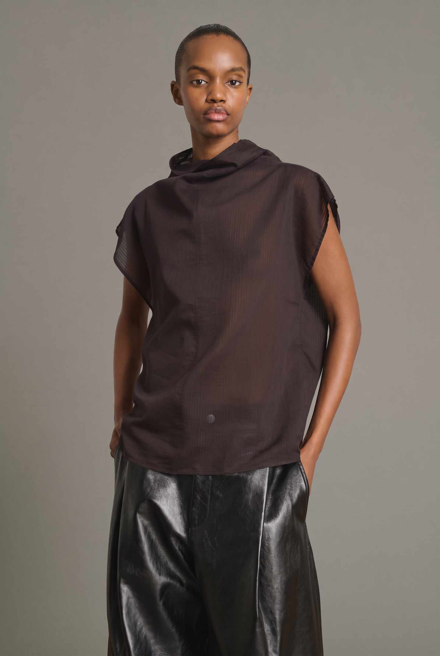 Blusa Izumi - Fico/Marrone Cotone biologico Senza maniche - Soeur