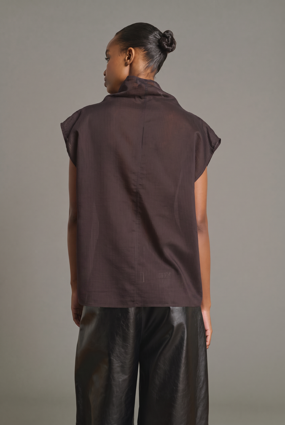 Blusa Izumi - Fico/Marrone Cotone biologico Senza maniche - Soeur vue 2